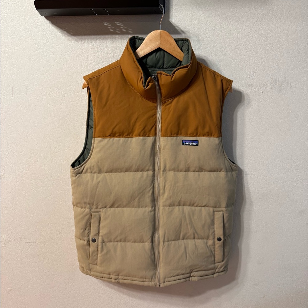 Patagonia Men's Two-Tone Vest in Tan and Brown